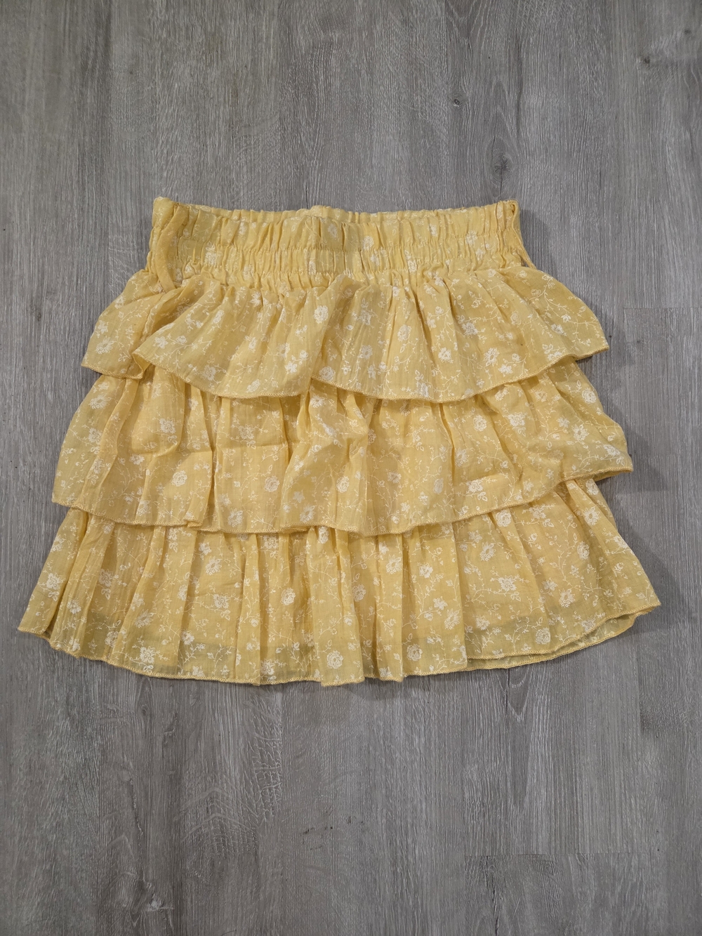 Rue21 Yellow Floral Tiered Mini Skirt